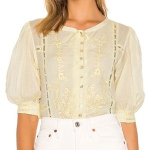 TULAROSA 'BRIELLE' YELLOW COTTON TOP.